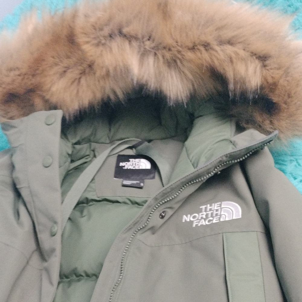 The North Face Green Parka with Fur Hood